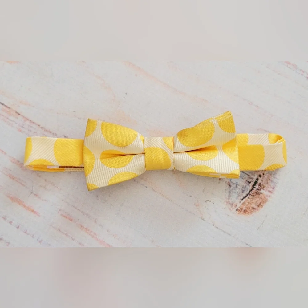 Taylor Joelle Yellow Polka Dot Kids Bow Tie